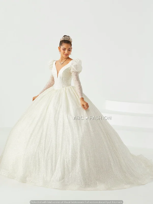 Evening dress for dramatic event-V-Neck Quinceanera Dress by Fiesta Gowns 56442