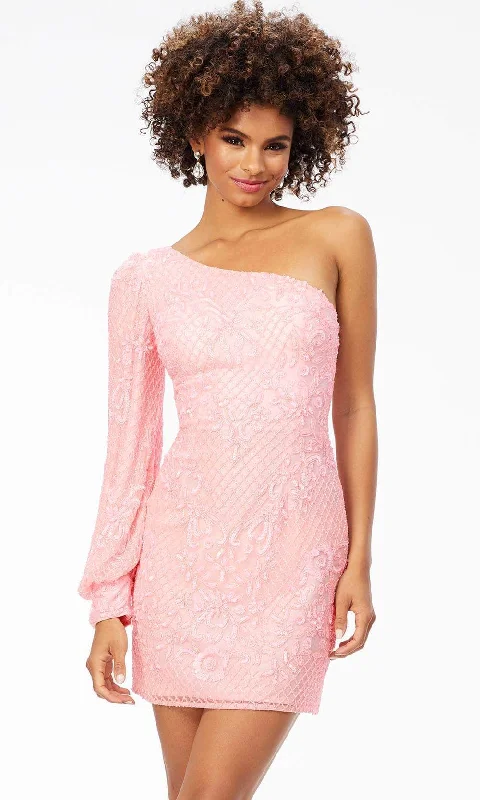 Ashley Lauren 4497 - Asymmetric Beaded Cocktail Dress